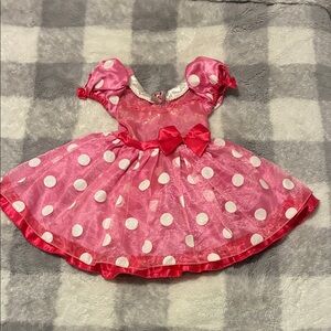 Disney Minnie Mouse Pink Dress with White Dots and Bow